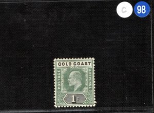 GOLD COAST KEVII Stamp SG.44 1s Green & Black (1902) Mint MM Cat £27 CBLUE98