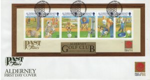 Alderney 2001 FDC Sc 175a Golf players Sheet of 6 Phila Nippon 01