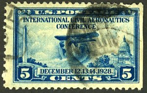 U.S. #649 USED DIST CORNER REVERSE