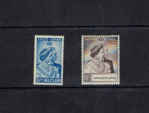 Swaziland: 1949, King George VI Royal Silver Jubilee, MNH set 