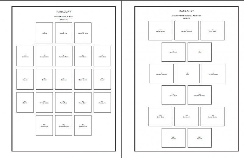 PARAGUAY STAMP ALBUM PAGES 1870-2008 (771 PDF digital pages)