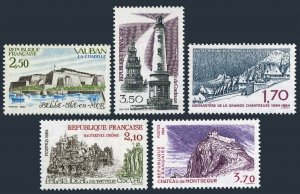 France 1914-1917A, MNH. Michel 2446, 2451, 2453, 2457, 2461. Tourism 1984.