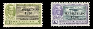 Mexico #C29-30 Cat$14.50, 1930 Overprints, set of two, hinged