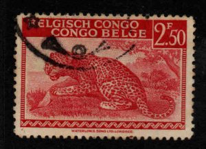 Belgian Congo Scott 219 Big Cat with a  Post Horn cancel