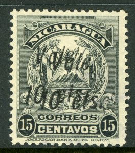 Nicaragua 1910 ABNC Overprint 10¢/15¢ Double Sc #262b VFU L11 ⭐⭐⭐