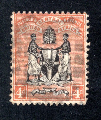 British Central Africa, #34, F/VF, Used,  CV $21.00  ..... 0800009