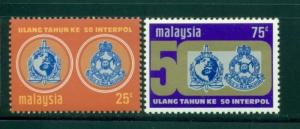 Malaysia Scott #106-107 MNH INTERPOL Malaysian Police Emblems CV$3+