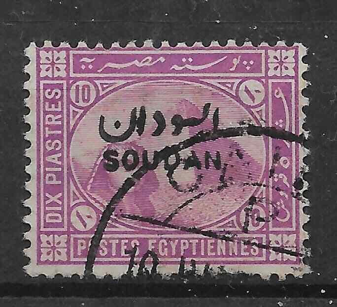 SUDAN SG9 1897 10p MAUVE USED