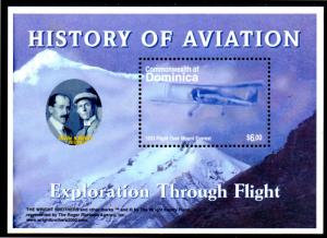 DOMINICA 2429 MNH S/S SCV $5.00 BIN $3.00 HISTORY OF AVIATION