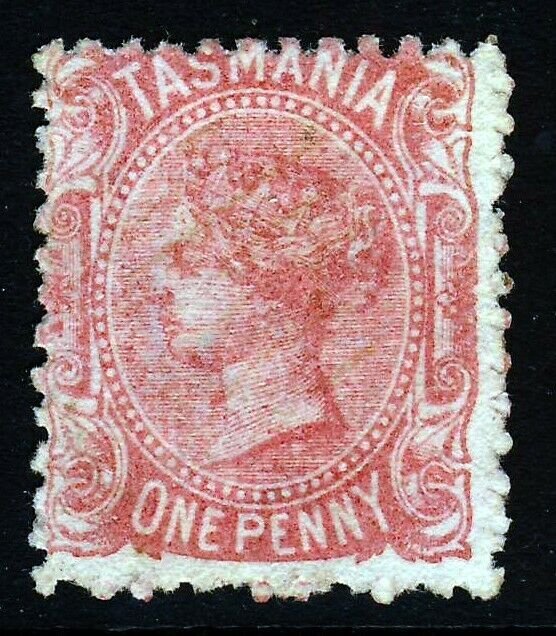 TASMANIA AUSTRALIA QV 1871 1d. Rose-Red Perf.12 Wmk 4 SG 128 MNG