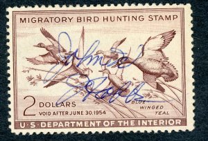 #RW20 – 1953 $2.00 Blue-Winged Teal. Used.