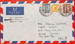 aa0274  - IRAQ  - POSTAL HISTORY -  AIRMAIL  COVER to  the USA  1946