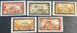 ALEXANDRETTA/FRENCH  # 13-17--MINT/HINGED---COMPLETE SET---1938