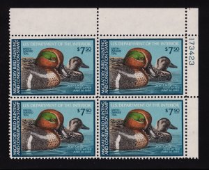 1979 Federal Duck Stamp Sc RW46 VF MNH plate block Durland CV $60 (G4