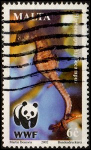 Malta 1072 - Used - 6c Long-snouted Seahorse / WWF (2002) (cv $0.45)