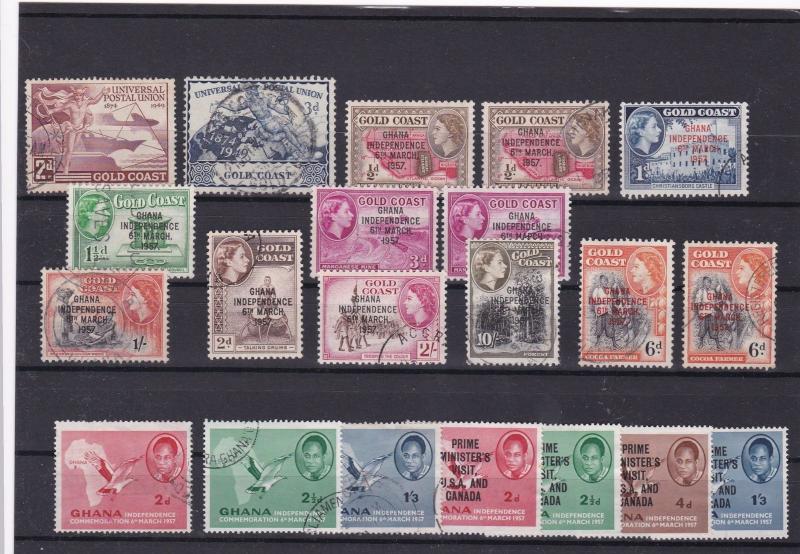 gold coast ghana mint and used stamps ref r8467