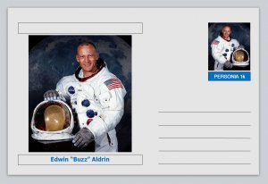Personalities - postcard Edwin 'Buzz' Aldrin astronaut space apollo #2 