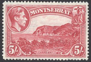 Montserrat Sc# 101 MH 1942 5sh Carr's Bay
