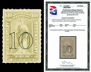 Scott R188 1900 $10.00 Gray Documentary Mint F-VF OG LH with PSE CERT