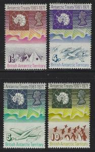 Br Antarctic Territory 1971 Scientific Cooperation set Sc# 39-42 NH 