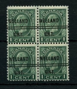 ?1-195 WELLAND 1c block of 4, MNH PRECANCEL Cat $200 used Canada