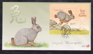 SOUTH AFRICA - 1999 YEAR OF THE RABBIT FDC