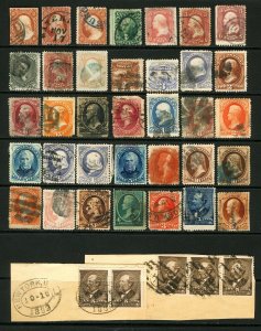 #10A/#217 1851-1888 Small Group of Classics, Some Grills, Large Banknotes, Used
