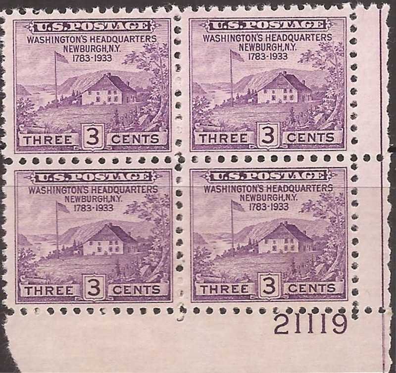 US Stamp - 1935 Peace of 1783 - Plate Block of 4 Stamps NGAI MH - Scott #752