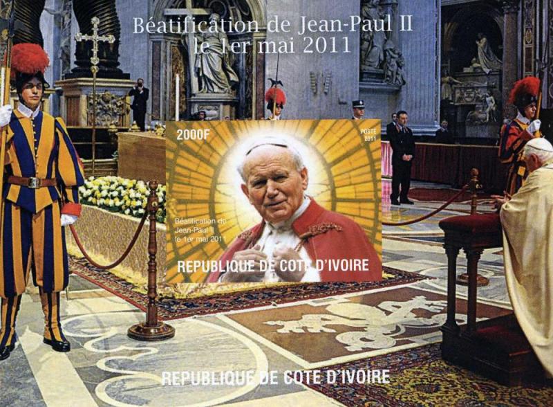 Ivory Coast 2011 POPE JOHN PAUL II s/s Imperforated Mint (NH)