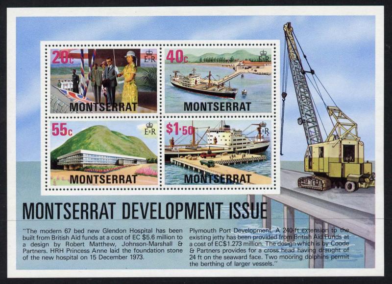 Montserrat 373a MNH Ships, Harbour, Princess Anne, Hospital