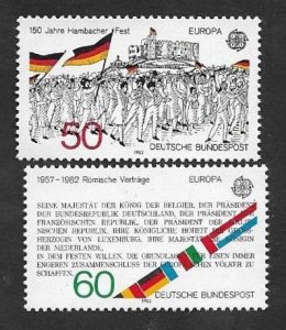 SE)1982 GERMANY, EUROPA CEPT ISSUE STAMPS, HISTORICAL EVENTS, 150 YEARS OF THE H