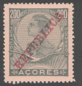 Azores Scott 136 MH*  King Manuel II w Republic opt