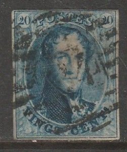 BELGIUM 2, 20¢ KING LEOPOLD I. Used. F-VF. (831)