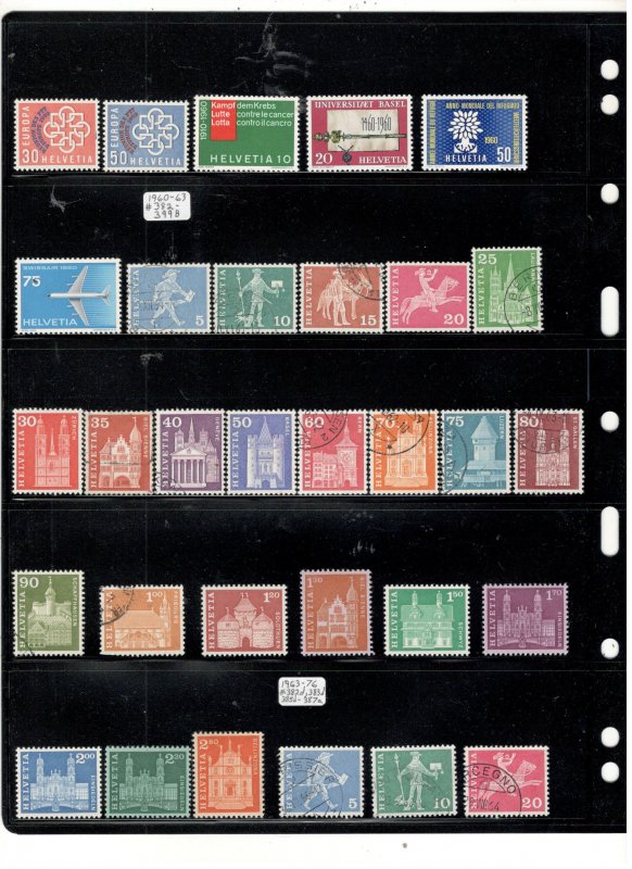 SWITZERLAND COLLECTION ON STOCK SHEET, MINT/USED