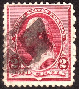 1890, US 2c, Washington, Used, Sc 219D, Well centered