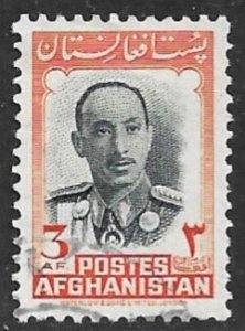 AFGHANISTAN 1957 3af King Zahir Shah Issue Sc 453 VFU