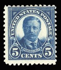 United States, 1910-30 #557 Cat$16, 1922 5c dark blue, hinged