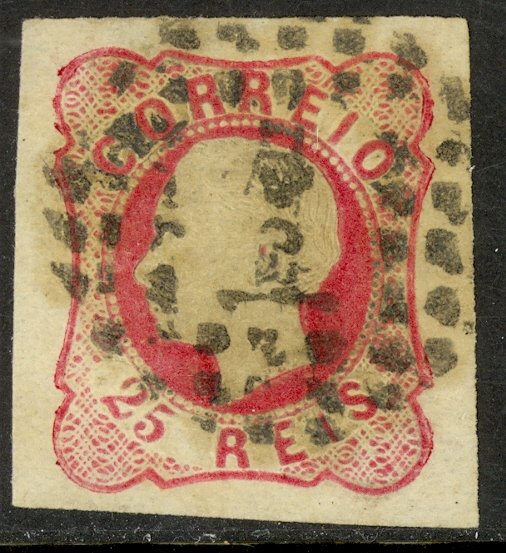PORTUGAL 1862-64 25r King Luiz Issue Imperf 4 Margins Sc 14 VFU