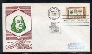 US #1140 Credo FDC Junior Cachet addr D59