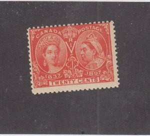 CANADA (MK5867) # 59  F-MNH GUM DISTURB 20cts 1897 DIAMOND JUBILEE /VERM CV $450