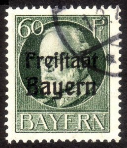 1919 Bavaria Germany, 60Pfg, Used, Sc 203