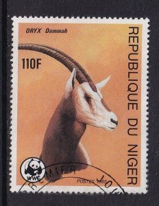 Niger  #691   cancelled   1985   endangered animals WWF  110fr