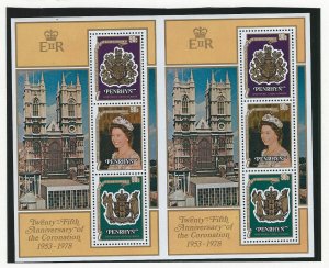 Penrhyn island QEII 25th Coronation ann.   souvenir sheet pair  mnh SC 104d