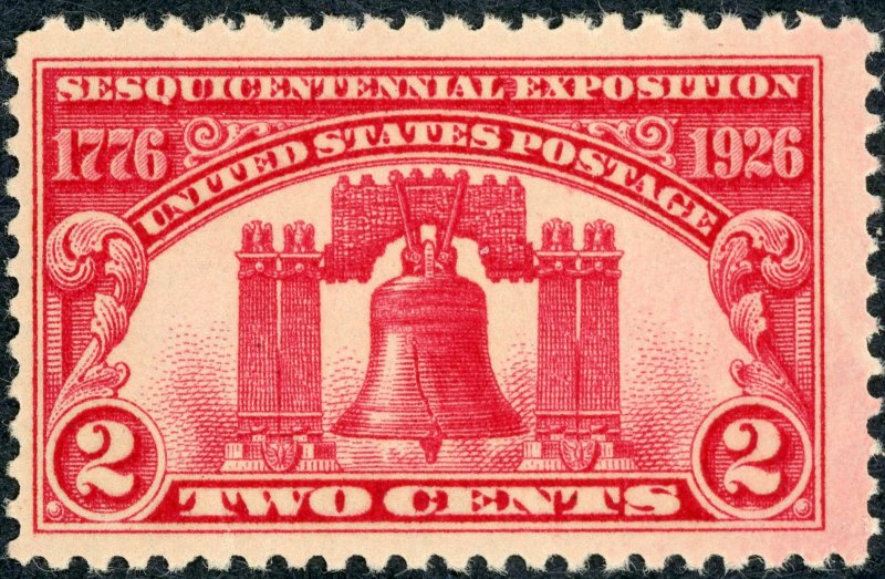 #627 – 1926 2c Sesquicentennial Exposition. MNH OG Fine