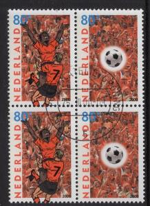 Netherlands  #1045-1046 cancelled 2000 world championship football  block of 4