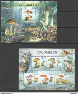 2013 Guinea-Bissau Mushrooms Nature Flora Kb+Bl ** Stamps St1219