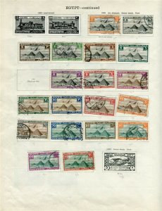 EGYPT; 1927-33 early issues fine used LOT on album pages