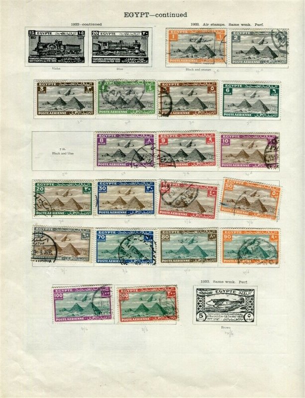 EGYPT; 1927-33 early issues fine used LOT on album pages