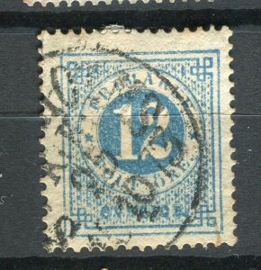 SWEDEN; 1872 early classic ' ore ' issue fine used 12ore. value