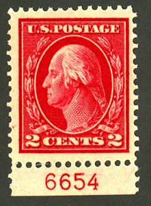 U.S. #406 MINT PL# SINGLE OG LH